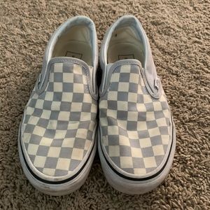 Women’s gray checker vans